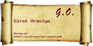 Girst Orsolya névjegykártya